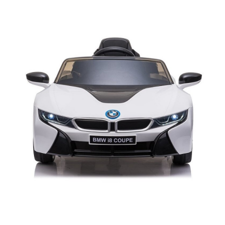Mașinuță cu acumulator pentru copii BMW I8 cu doua usi, 12V-7Ah, LED, MP3, USB, Radio, Polipropilenă, oțel si scaun din piele ecologică, 115x73x46 cm [1]