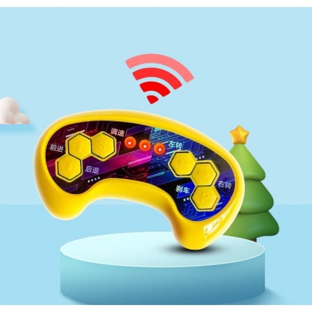 Lichidare Masinuta electrica cu telecomanda pentru copii, Flippy, roti spate rotire 360, 3- 6 ani, curea siguranta, baloane de sapun, lumini si sunete, self control si prin telecomanda, cu pedale de a [6]