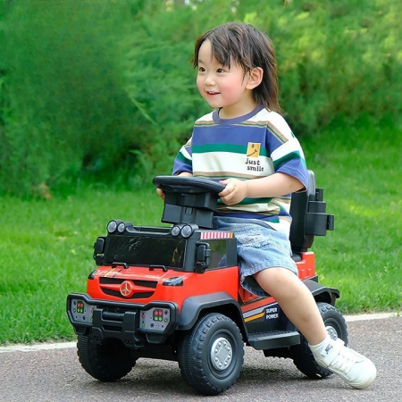 Masinuta Electrica, Flippy, pe 4 Roti, cu Telecomanda si Maner Detasabil, Cos de Depozitare, Lumini Led si Muzica, +1 an, Greutate Portanta 40 kg, Rosu [5]