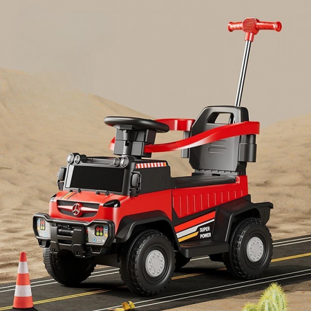 Masinuta Electrica, Flippy, pe 4 Roti, cu Telecomanda si Maner Detasabil, Cos de Depozitare, Lumini Led si Muzica, +1 an, Greutate Portanta 40 kg, Rosu [1]