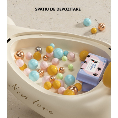 Masinuta, Flippy, 1-8 Ani, Rotire 360 Grade, Anti-rasturnare, Roti Silentioase, Impingere, Bluetooth, 66 x 32 x 37 cm, Bej [4]