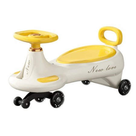 Jucarii, Copii & Bebe - Masinuta, Flippy, 1-8 Ani, Rotire 360 Grade, Anti-rasturnare, Roti Silentioase, Impingere, Bluetooth, 66 x 32 x 37 cm, Galben
