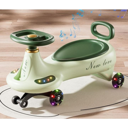 Masinuta, Flippy, 1-8 Ani, Rotire 360 Grade, Anti-rasturnare, Roti Silentioase, Impingere, Bluetooth, 66 x 32 x 37 cm, Verde [2]