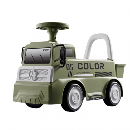Jucarii, Copii & Bebe - Mașinuță pentru copii, Flippy, 3 ani, Model Camion, Sport, Claxon, Cutie Depozitare, 62x26x40 cm, Verde
