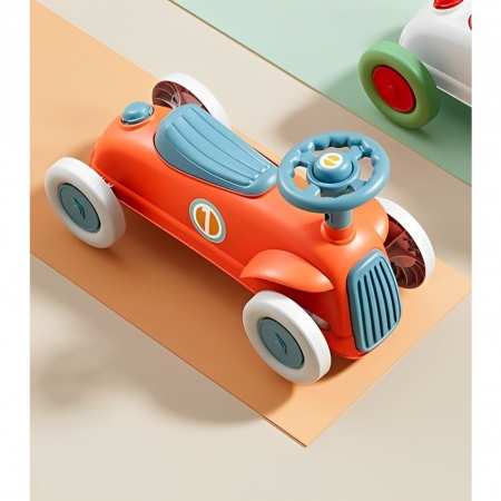 Masinuta Ride-On Flippy, cu Sistem Anti-Rasturnare, Claxon pe Volan, 1-6 Ani, 60 x 28 x 34 cm, Rosu-Albastru [4]