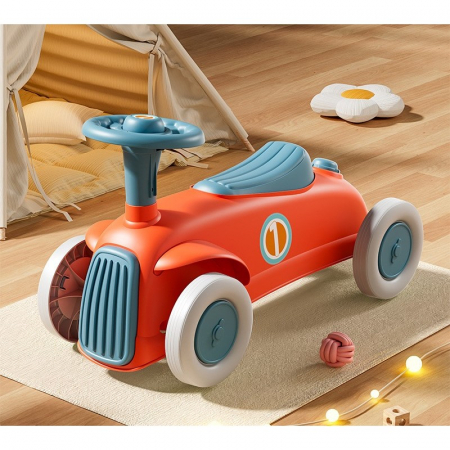 Masinuta Ride-On Flippy, cu Sistem Anti-Rasturnare, Claxon pe Volan, 1-6 Ani, 60 x 28 x 34 cm, Rosu-Albastru [1]