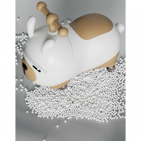 Masinuta Ride-On Flippy, Sistem Anti-Rasturnare, Sistem de Lumini si Sunet, Bluetooth, 1-3 Ani, Model Catel, 43 x 33 x 26 cm, Alb - Maro [3]