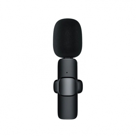 Microfon Lavaliera Wireless, Flippy, 1 Microfon si 1 Receptor 3.5 mm, Autonomie 1-3h, Bluetooth 5.0, &gt;70dB, Baterie 50 mAh, Negru [3]