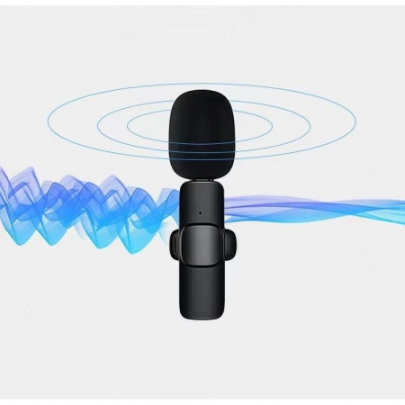 Microfon Lavaliera Wireless, Flippy, 1 Microfon si 1 Receptor 3.5 mm, Autonomie 1-3h, Bluetooth 5.0, &gt;70dB, Baterie 50 mAh, Negru [4]