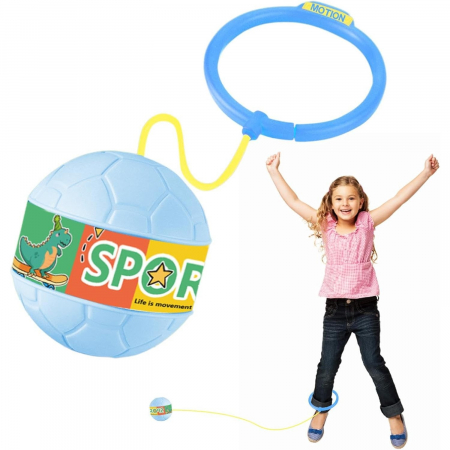 Minge pentru Sarit, Flippy, Tip Coarda Hula Hoop, Cerc 12 cm, Coarda 52 cm, Minge 12 x 11 cm, Functie Iluminat, 4-6 Ani, Plastic, Albastru [4]