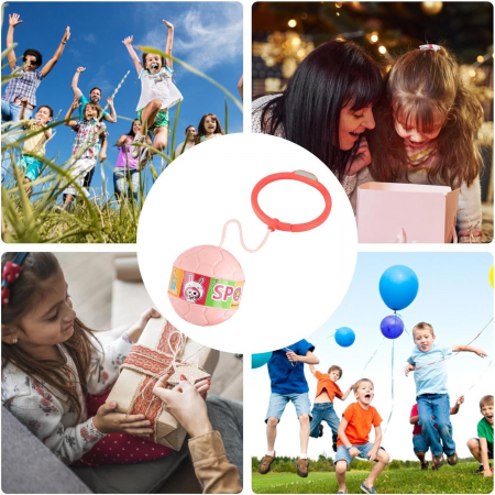 Minge pentru Sarit, Flippy, Tip Coarda Hula Hoop, Cerc 12 cm, Coarda 52 cm, Minge 12 x 11 cm, Functie Iluminat, 4-6 Ani, Plastic, Roz [7]