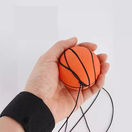 Minge Saltareata Hiperelastica, Flippy, Model Minge de Basket cu Fixare de Mana, Space Moon Ball foarte Elastica, Antistress pentru Copii, Diametru 66 mm, Portocaliu [2]