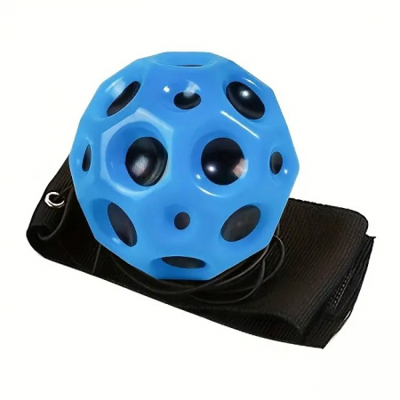 Minge Saltareata Hiperelastica, Flippy, Space Moon Ball foarte Elastica, Antistress pentru Copii, Diametru 66 mm, Albastru [4]