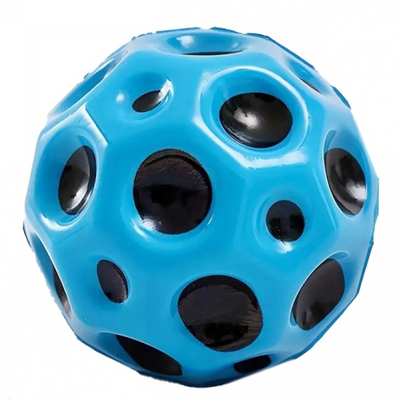 Jucarii, Copii & Bebe - Minge Saltareata Hiperelastica, Flippy, Space Moon Ball foarte Elastica, Antistress pentru Copii, Diametru 66 mm, Albastru