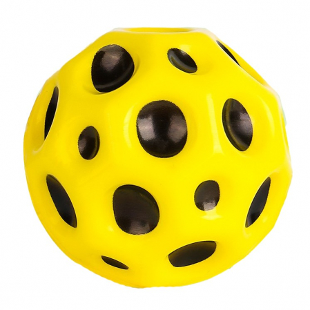 Jucarii, Copii & Bebe - Minge Saltareata Hiperelastica, Flippy, Space Moon Ball foarte Elastica, Antistress pentru Copii, Diametru 66 mm, Galben