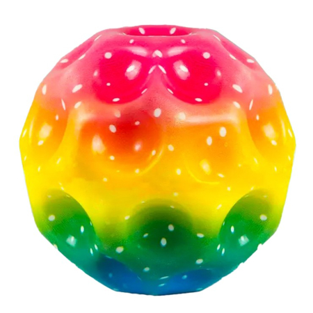Jucarii, Copii & Bebe - Minge Saltareata Hiperelastica, Flippy, Space Moon Ball foarte Elastica, Antistress pentru Copii, Diametru 66 mm, Multicolor Galben