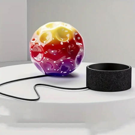 Minge Saltareata Hiperelastica, Flippy, Space Moon Ball foarte Elastica, Antistress pentru Copii, Diametru 66 mm, Multicolor Rosu [3]