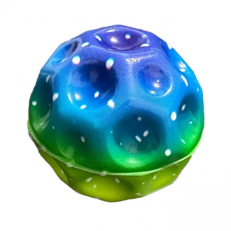 Jucarii, Copii & Bebe - Minge Saltareata Hiperelastica, Flippy, Space Moon Ball foarte Elastica, Antistress pentru Copii, Diametru 66 mm, Multicolor Verde