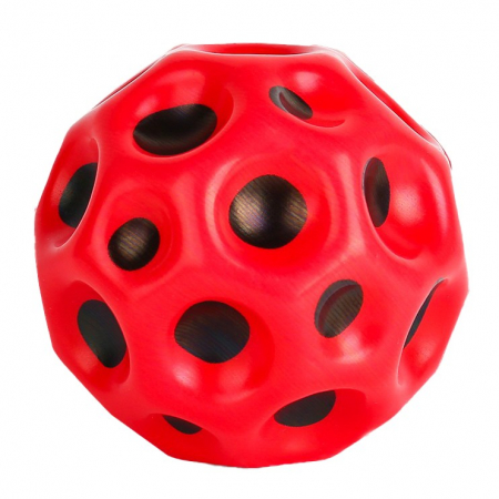 Jucarii, Copii & Bebe - Minge Saltareata Hiperelastica, Flippy, Space Moon Ball foarte Elastica, Antistress pentru Copii, Diametru 66 mm, Rosu
