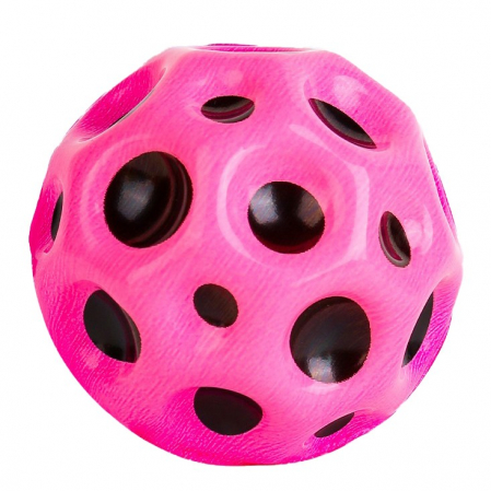 Jucarii, Copii & Bebe - Minge Saltareata Hiperelastica, Flippy, Space Moon Ball foarte Elastica, Antistress pentru Copii, Diametru 66 mm, Roz
