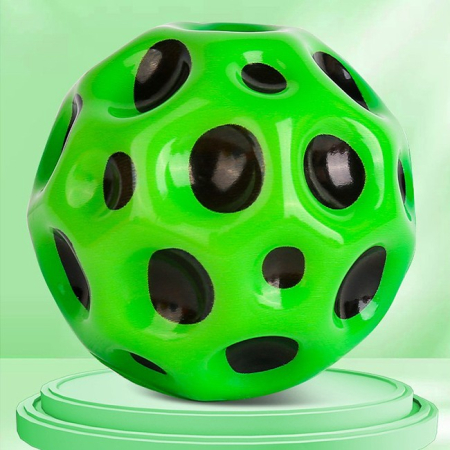 Minge Saltareata Hiperelastica, Flippy, Space Moon Ball foarte Elastica, Antistress pentru Copii, Diametru 66 mm, Verde [1]
