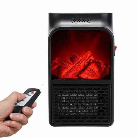 Mini Aeroterma Puternica Portabila Flippy, Putere 500W, Mini radiator electric cu Display LCD, efect de semineu si flacara, cu telecomanda [5]