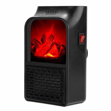 Mini Aeroterma Puternica Portabila Flippy, Putere 500W, Mini radiator electric cu Display LCD, efect de semineu si flacara, cu telecomanda [4]