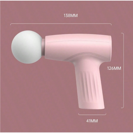 Mini Aparat de Masaj, Flippy, Tip Pistol, Incarcare USB Tip C, Portabil, Pentru Relaxare Musculara, Autonomie 120 Min, 3 Trepte de Viteza, Roz [3]