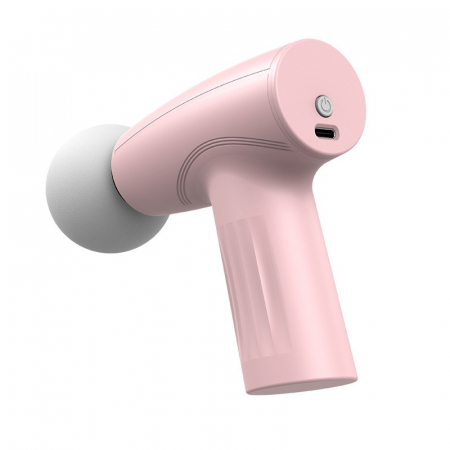 Pentru Casa si Camping - Mini Aparat de Masaj, Flippy, Tip Pistol, Incarcare USB Tip C, Portabil, Pentru Relaxare Musculara, Autonomie 120 Min, 3 Trepte de Viteza, Roz