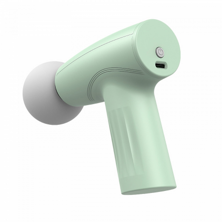 Pentru Casa si Camping - Mini Aparat de Masaj, Flippy, Tip Pistol, Incarcare USB Tip C, Portabil, Pentru Relaxare Musculara, Autonomie 120 Min, 3 Trepte de Viteza, Verde