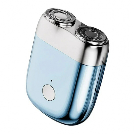 Mini Aparat de Ras Electric, Flippy, din ABS cu Fibra de Carbon, Portabil, Cap Rotativ Detasabil cu 2 Lame de Otel, Rezistent la Apa, Incarcare Type-C, Autonomie 45 min, Albastru [4]