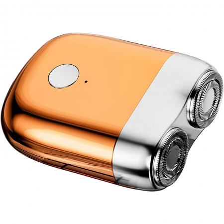 Mini Aparat de Ras Electric, Flippy, din ABS cu Fibra de Carbon, Portabil, Cap Rotativ Detasabil cu 2 Lame de Otel, Rezistent la Apa, Incarcare Type-C, Autonomie 45 min, Portocaliu [3]