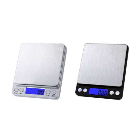 Mini Cantar Electronic, Flippy, pentru Alimente/Bijuterii, max 3 Kg, 2 x AA, 12.7 x 10.6 x 1.9 cm, Negru/Gri [4]