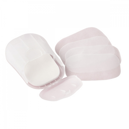 Mini Cutie de Sapun din Hartie, Flippy, de Unica Folosinta, Portabila, Potrivit pentru Calatorii, 20 buc, Alb [2]