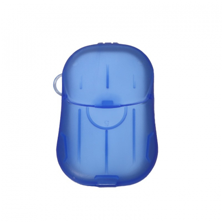 Pentru Casa si Camping - Mini Cutie de Sapun din Hartie, Flippy, de Unica Folosinta, Portabila, Potrivit pentru Calatorii, 20 buc, Albastru