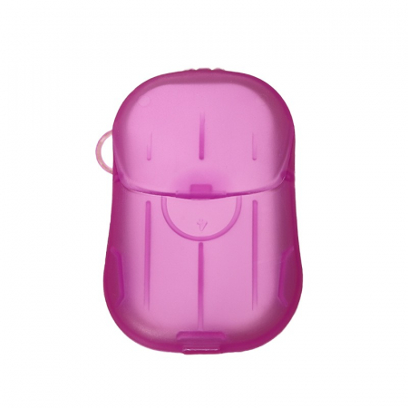 Pentru Casa si Camping - Mini Cutie de Sapun din Hartie, Flippy, de Unica Folosinta, Portabila, Potrivit pentru Calatorii, 20 buc, Roz