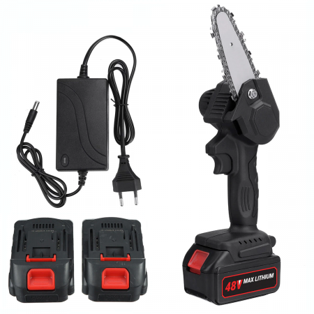 Mini-drujba FATEWET no. 2, 48 V, 2 acumulatori, 1 lama, 1 lant, viteza lant 6 m/s, lama 10 cm [0]