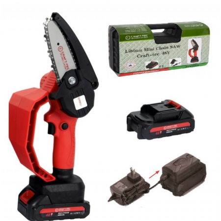Drujbe, fierastraie electrice - *Super oferta* Drujba 2 baterii 48 V , lama+lant 4’’ ,trusa transport, CRAFT-TEC , ROSIE MX566