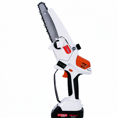 *Cel mai mic pret* Mini fierastrau Edon Profesional, 2 acumulatori, 48 V, 8Ah, 2 lanturi, rezervor ulei, afisaj led, sistem ungere lant, lama 20 cm [2]