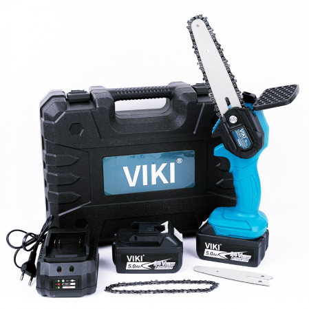 Mini fierastrau Viki, 2 acumulatori, 24V, 5Ah, 2 lame, 2 lanturi [1]