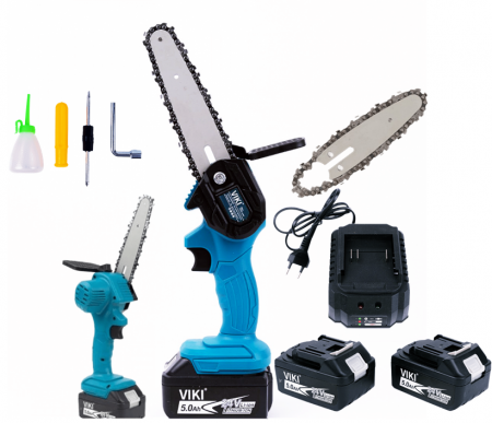 Mini fierastrau Viki, 2 acumulatori, 24V, 5Ah, 2 lame, 2 lanturi [0]