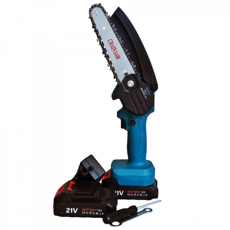 Mini fierastrau Mustang, 2 acumulatori, 21V, 1.5 Ah, lama 18.5 cm + Lama + Lant de rezerva [4]