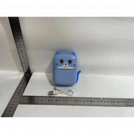 Mini Imprimanta Foto Portabila, Flippy, Incarcare USB, Bluetooth, Model Pisicuta, Print Alb-Negru, Albastru [1]