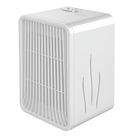 Pentru Casa si Camping - Mini Incalzitor pentru Birou, Flippy, Incalzire si Racire, 1000-1200W, cu Lumini, cu Maner, Lungime Cablu 1.5 m, 3 Trepte de Temperatura, 15.3x13.8x22.5 cm, Alb