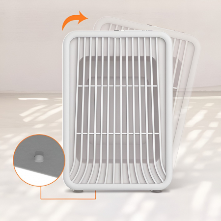 Mini Incalzitor pentru Birou, Flippy, Incalzire si Racire, 1000-1200W, cu Lumini, cu Maner, Lungime Cablu 1.5 m, 3 Trepte de Temperatura, 15.3x13.8x22.5 cm, Alb [3]