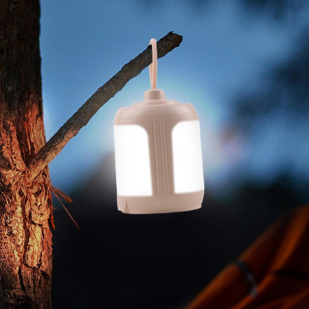 Mini Lampa LED de Camping, Flippy, pentru Aer Liber, Reincarcabila USB Type C, 3 Trepte de Lumina, Portabila, 13.8 x 6.5 cm, 5V, Alb [7]