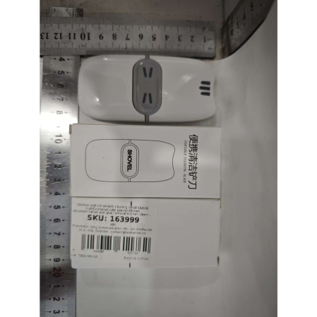 Mini Racleta de Curatare, Flippy, pentru Etichete, Adezivi, din ABS+ Metal, 2 Lame Incluse, Alb/Gri [4]