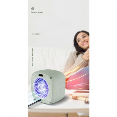 Mini radiator electric portabil Flippy, 800 W, 2 trepte, 150x120x175 mm, verde [4]