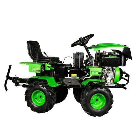 Mini tractor Micul Fermier, 17cp 530cc, motor pe motorina 4T, 4X4, 4 viteze, pornire electrica, 2 cutii de viteze, sistem hidraulic [1]