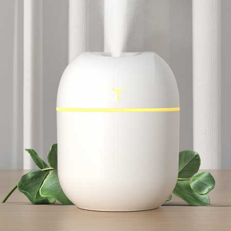Mini Umidificator Portabil, Flippy, 2 Moduri, Aromaterapie, Silentios, Lumina Ambientala, Incarcare USB, 220 ml, 8 x 8 x 10.3 cm, Alb [4]